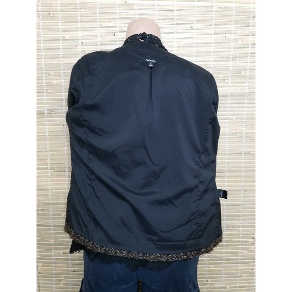 RAFAELLA WOMENS SIZE 8 SWEATER/BLAZER  BROWN/BLACK 2-PCKT LINED ACRYLIC POLYSTR - Picture 4 of 6